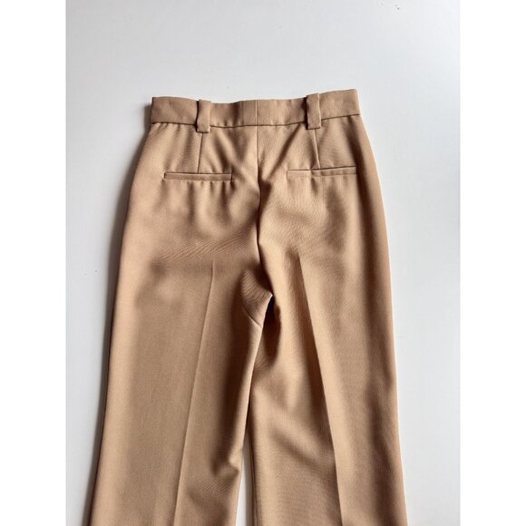 JUDITH & CHARLES Tan 100% Wool Tailored Basketweave Trouser Pants, Size 0 - Picture 10 of 15